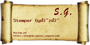 Stemper Győző névjegykártya